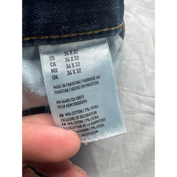 American Eagle Men's Core Flex Straight Jeans - Size 34x30 - Dark Wash Denim - Picture 5 of 5